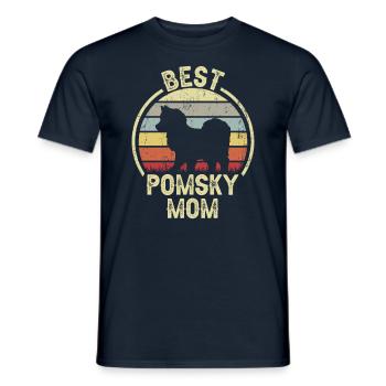 Hund Mom - Pomsky - Männer T-Shirt - Navy - Vorne - AI Model Male 178 light (178cm)