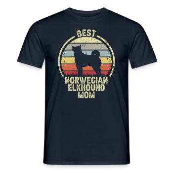 Dog Mom - Elkhound norvégien - T-shirt homme - marine - Devant - AI Model Male 178 light (178cm)