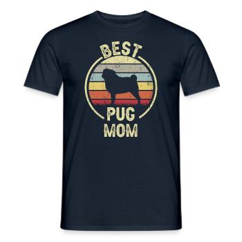Hund Mom - Mops - Männer T-Shirt - Navy - Vorne - AI Model Male 178 light (178cm)