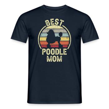 Hund Mom - Pudel - Männer T-Shirt - Navy - Vorne - AI Model Male 178 light (178cm)
