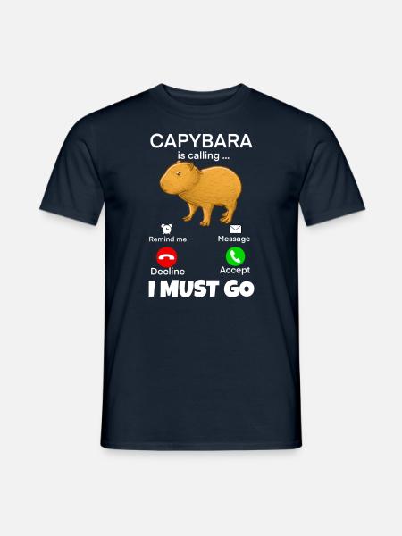 Capybara i must go - Men's T-Shirt - navy