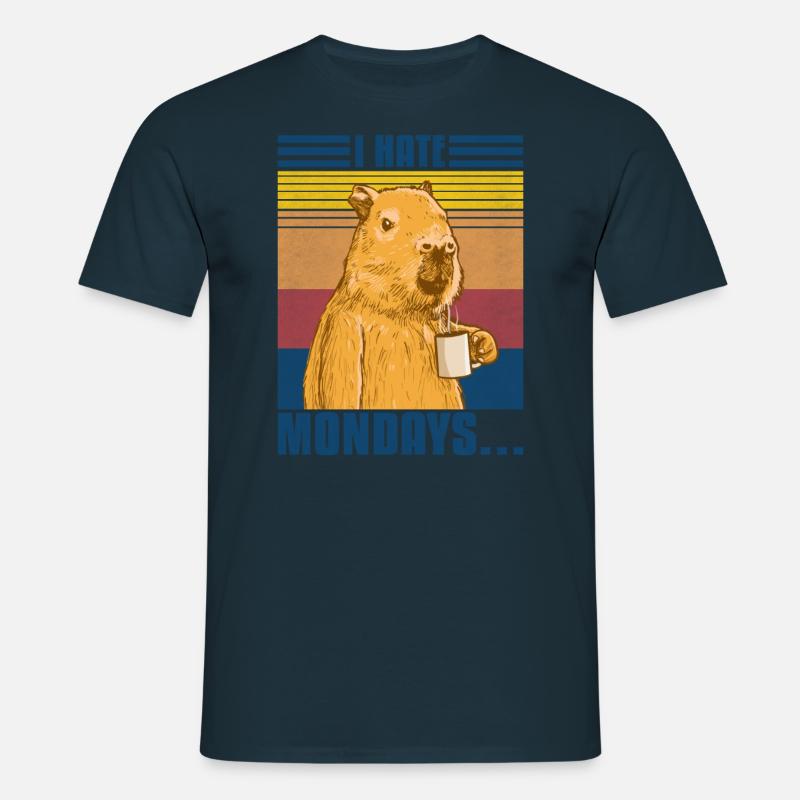 Capybara i hate Mondays - Men's T-Shirt - navy