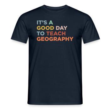 Geografielehrer Unterrichten - Männer T-Shirt - Navy - Vorne - AI Model Male 178 light (178cm)