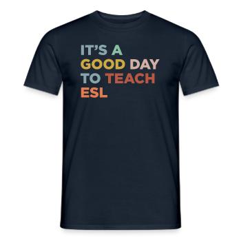Teaching ESL teachers - Men's T-Shirt - navy - Front - AI Model Male 178 light (178cm)