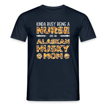 Nurse Dog Mother - Alaskan Husky - Men's T-Shirt - navy - Front - AI Model Male 178 light (178cm)