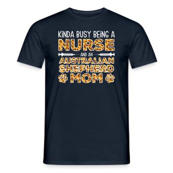 Sister Dog Mother - Australian Shepherd - Men's T-Shirt - navy - Front - AI Model Male 178 light (178cm)