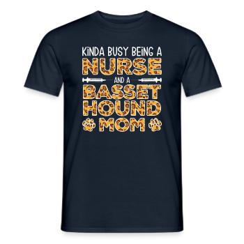 Krankenschwester Hundemutter - Basset Hound - Männer T-Shirt - Navy - Vorne - AI Model Male 178 light (178cm)