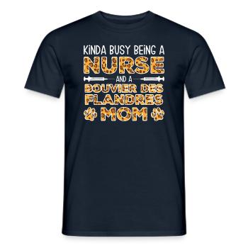 Ammenhundemutter - Bouvier Des Flandres - Männer T-Shirt - Navy - Vorne - AI Model Male 178 light (178cm)