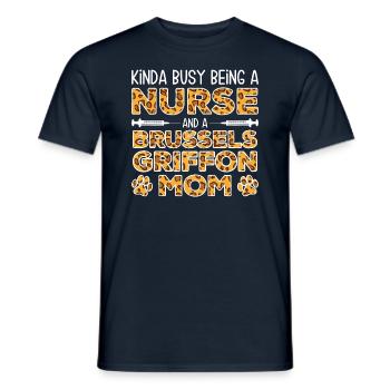 Sister dog mother - Brussels Griffon - Men's T-Shirt - navy - Front - AI Model Male 178 light (178cm)