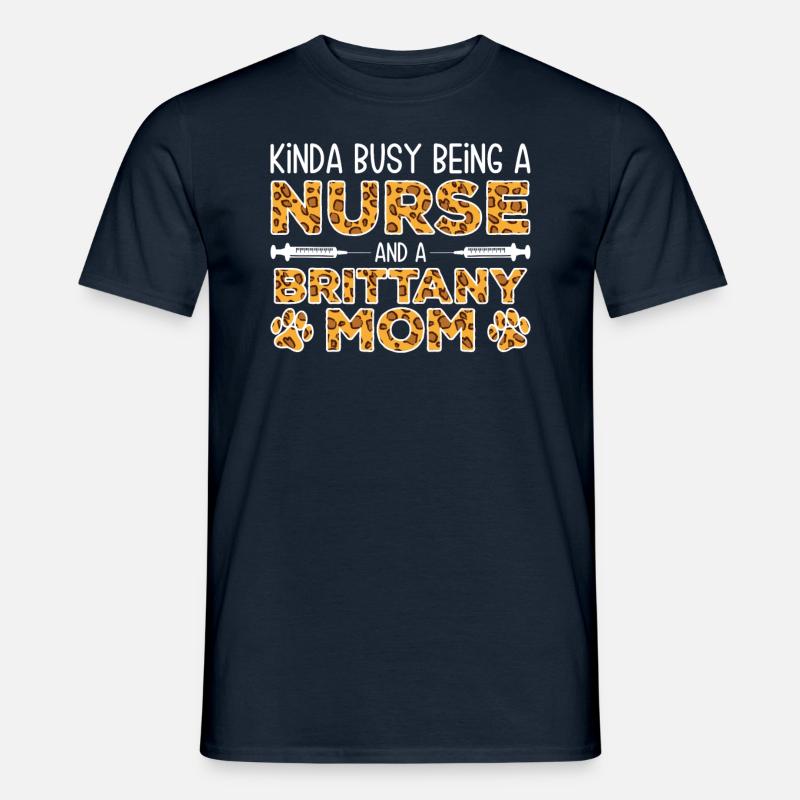 Schwesterhund Mutter - Brittany - Männer T-Shirt - Navy