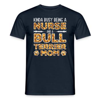 Sister Dog Mother - Bull Terrier - Men's T-Shirt - navy - Front - AI Model Male 178 light (178cm)