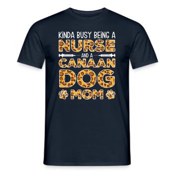 Infirmière Chien Mère - Canaan - T-shirt homme - marine - Devant - AI Model Male 178 light (178cm)