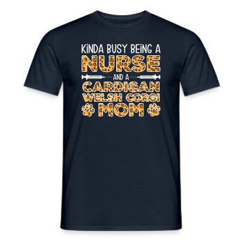 Sister Dog Mother - Cardigan Welsh Corgi - Men's T-Shirt - navy - Front - AI Model Male 178 light (178cm)