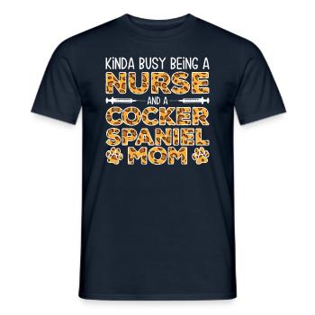 Sister Dog Mother - Cocker Spaniel - Men's T-Shirt - navy - Front - AI Model Male 178 light (178cm)