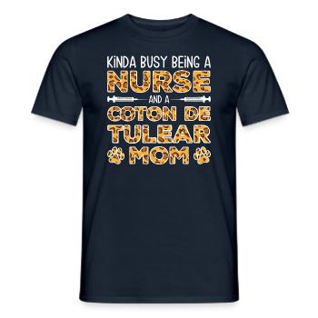 Nurse Dog Mother - Coton De Tulear - Men's T-Shirt - navy - Front - AI Model Male 178 light (178cm)