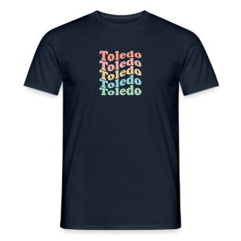 Vintage 70s Hippie USA City - Retro Toledo - T-shirt homme - marine - Devant - AI Model Male 178 light (178cm)