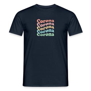 Vintage 70s Hippie USA City - Retro Corona - Men's T-Shirt - navy - Front - AI Model Male 178 light (178cm)