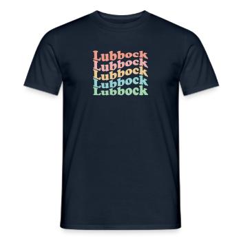 Vintage 70s Hippie USA City - Retro Lubbock - Men's T-Shirt - navy - Front - AI Model Male 178 light (178cm)