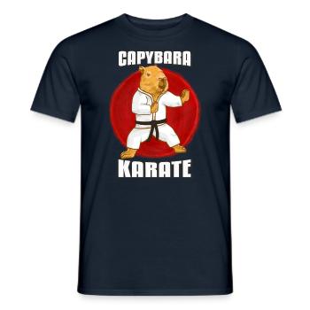 Capybara Karate Gi - Männer T-Shirt - Navy - Vorne - AI Model Male 178 light (178cm)