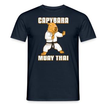 Muay Thai Capybara - T-shirt homme - marine - Devant - AI Model Male 178 light (178cm)