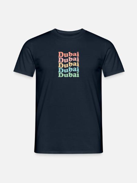 Vintage 70s Hippie UAE City - Retro Dubai - Men's T-Shirt - navy