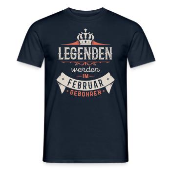 Legenden werden im Februar gebohren - Männer T-Shirt - Navy - Vorne - AI Model Male 178 light (178cm)