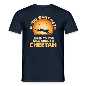 Écoutez parler les guépards animaux - T-shirt homme - marine - Devant - AI Model Male 178 light (178cm)