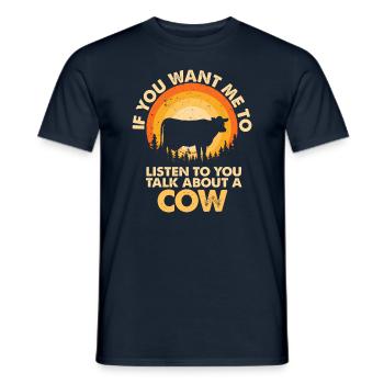 Entendre parler de vache animale - T-shirt homme - marine - Devant - AI Model Male 178 light (178cm)