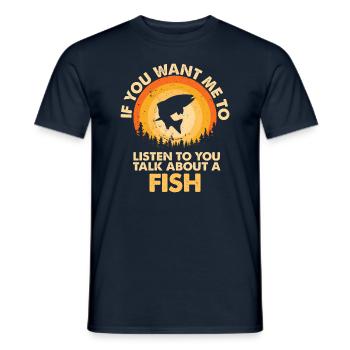 Entendre parler des poissons animaux - T-shirt homme - marine - Devant - AI Model Male 178 light (178cm)