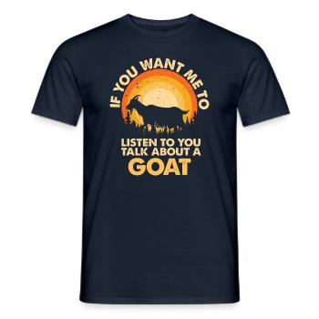 Entendre parler de chèvre animale - T-shirt homme - marine - Devant - AI Model Male 178 light (178cm)
