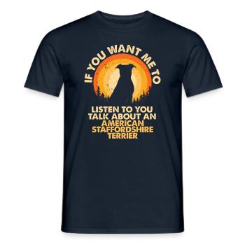 Parlez de chiens staffordshire terriers - T-shirt homme - marine - Devant - AI Model Male 178 light (178cm)