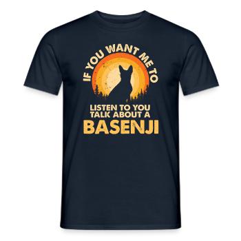 Talk about dog Basenji - Men's T-Shirt - navy - Front - AI Model Male 178 light (178cm)