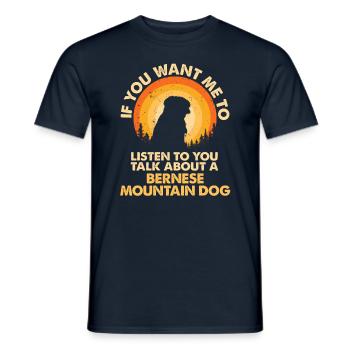 Talk about the mountain of the dog Bernse - Men's T-Shirt - navy - Front - AI Model Male 178 light (178cm)
