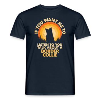 Parlez du chien Border Collie - T-shirt homme - marine - Devant - AI Model Male 178 light (178cm)
