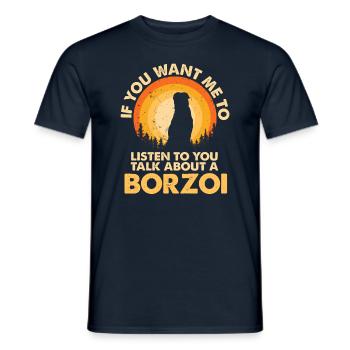 Sprechen Sie Über Hund Borzoi - Männer T-Shirt - Navy - Vorne - AI Model Male 178 light (178cm)