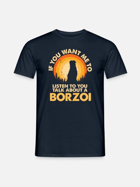 Talk about dog Borzoi - Men's T-Shirt - navy