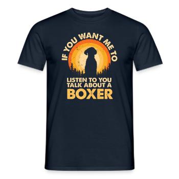 Sprechen Sie Über Hundeboxer - Männer T-Shirt - Navy - Vorne - AI Model Male 178 light (178cm)