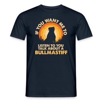 Talk about dog Bullmastiff - Men's T-Shirt - navy - Front - AI Model Male 178 light (178cm)