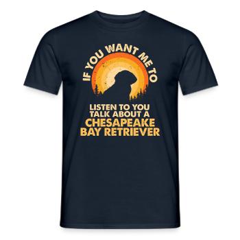 Parlez du chien Chesapeake Bay - T-shirt homme - marine - Devant - AI Model Male 178 light (178cm)