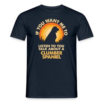 Talk about dog Clumber Spaniel - Men's T-Shirt - navy - Front - AI Model Male 178 light (178cm)