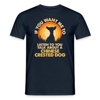 Parler de chien chinois à crête - T-shirt homme - marine - Devant - AI Model Male 178 light (178cm)
