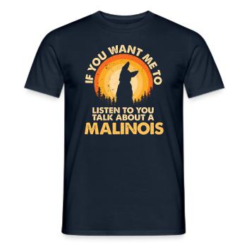 Talk about dog Malinois - Men's T-Shirt - navy - Front - AI Model Male 178 light (178cm)