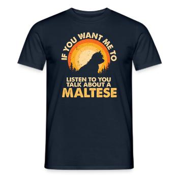 Parlez de chien maltais - T-shirt homme - marine - Devant - AI Model Male 178 light (178cm)