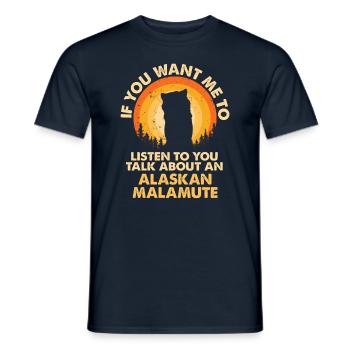 Parlez de chiens Alaskan Malamute - T-shirt homme - marine - Devant - AI Model Male 178 light (178cm)