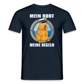 Mein Boot meine regeln Capybara - Männer T-Shirt - Navy - Vorne - AI Model Male 178 light (178cm)