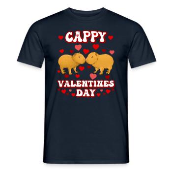 Saint-Valentin Capybara - T-shirt homme - marine - Devant - AI Model Male 178 light (178cm)