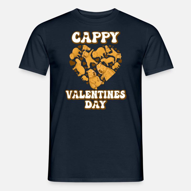 Cœur de Saint-Valentin de Capybara - T-shirt homme - marine