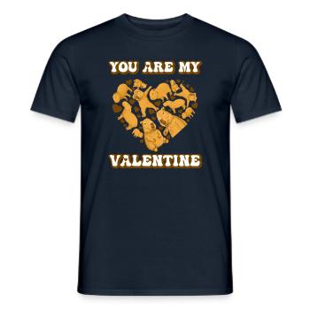 Tu es ma Saint-Valentin Capybara Saint-Valentin - T-shirt homme - marine - Devant - AI Model Male 178 light (178cm)