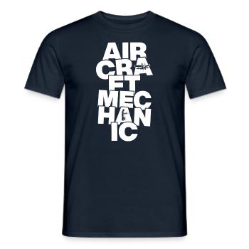 Profession Work - Aircraft mechanic - Men's T-Shirt - navy - Front - AI Model Male 178 light (178cm)