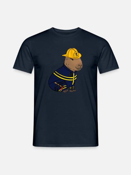 Capybara Fireman Shirt - Men's T-Shirt - navy